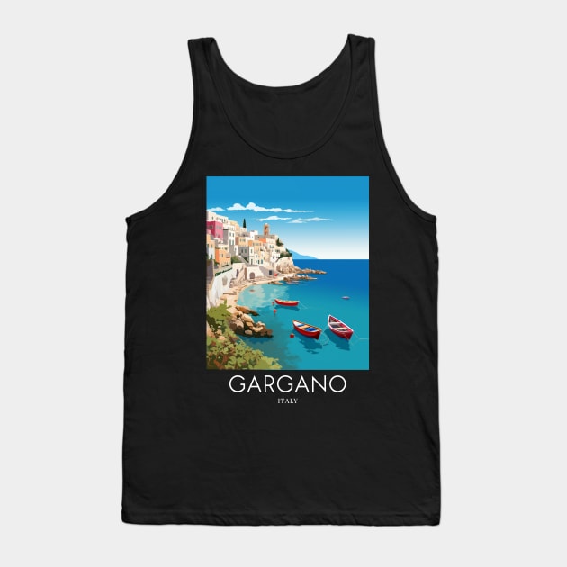 A Pop Art Travel Print of Gargano - Italy Tank Top by Studio Red Koala